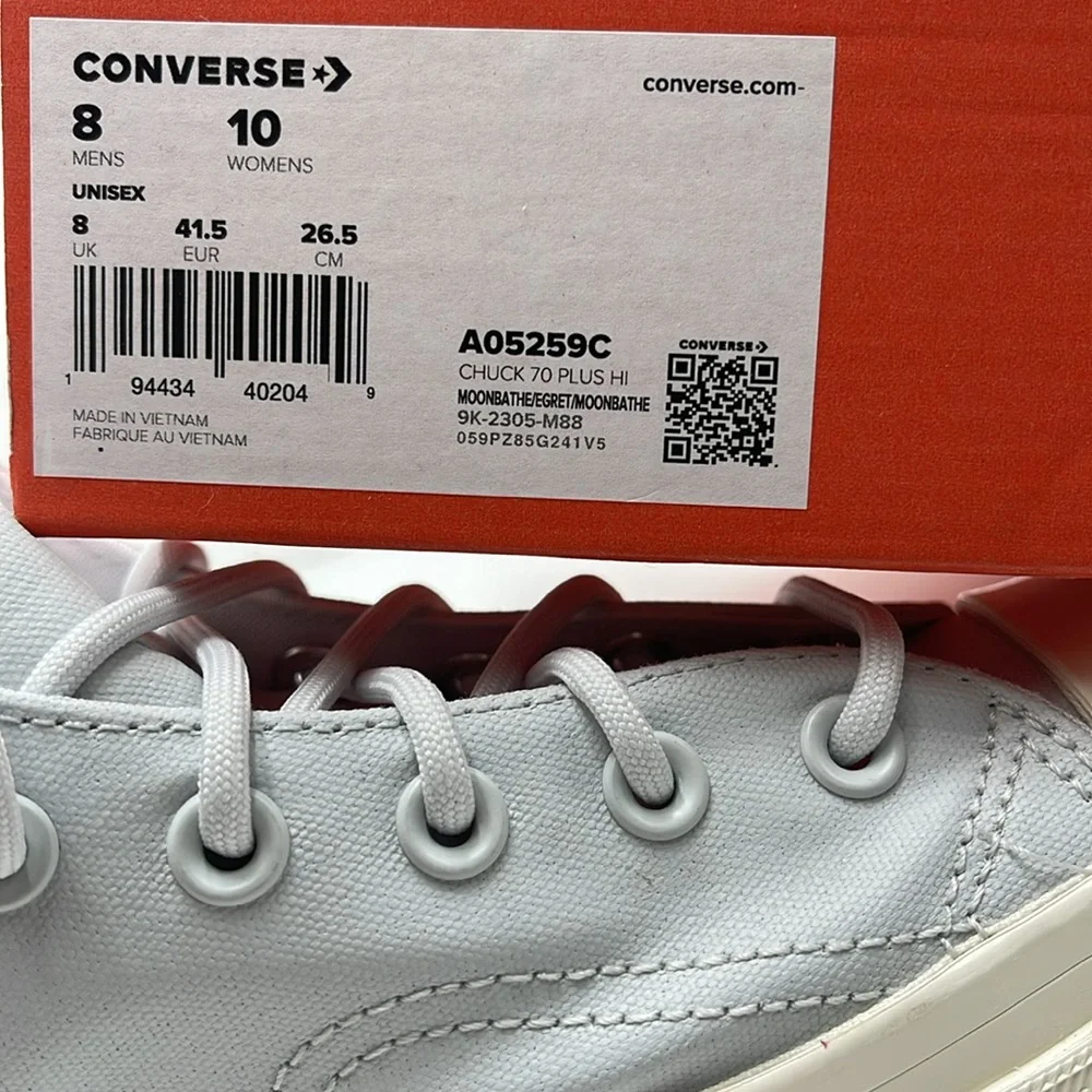 Converse WMNS CHUCK 70 PLUS HI MOONBATHE/EGRET/MOONBATHE A05259C Platforms Snkrs